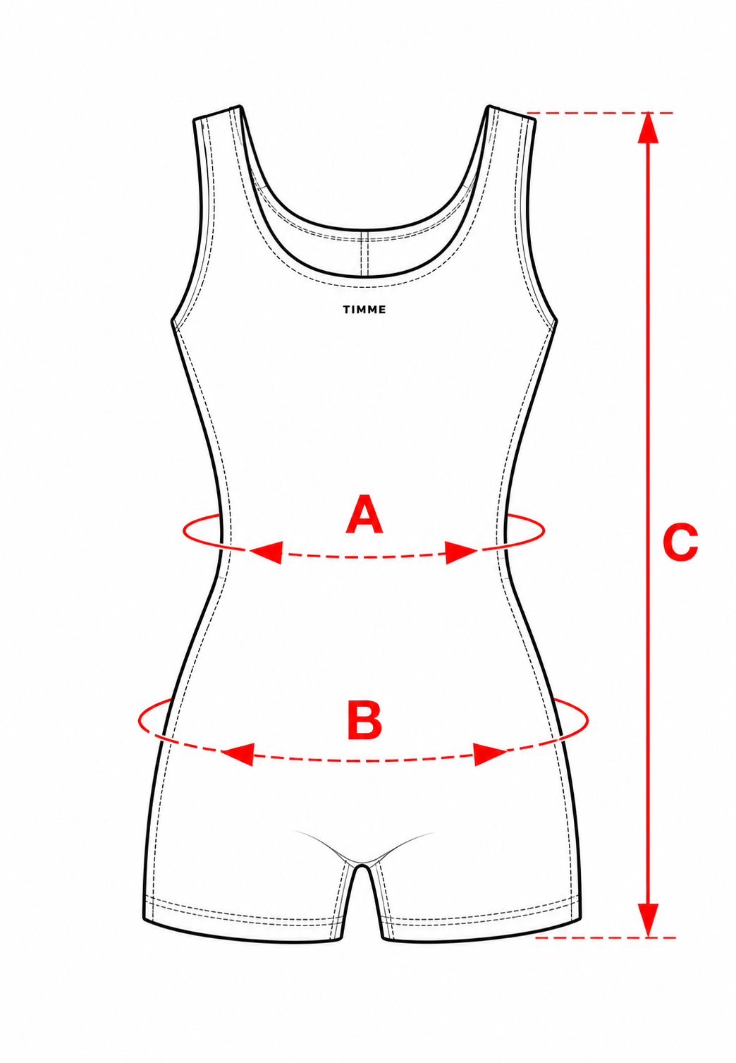 Jak se měřit — Krátký overal Ribbed 2.0