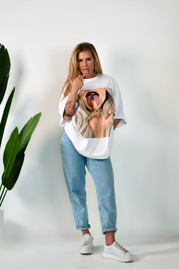 D.N.A Unisex Oversize Tričko FUCK